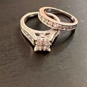 1.5 karat diamond wedding band set